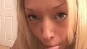 teen blonde blowjob facial