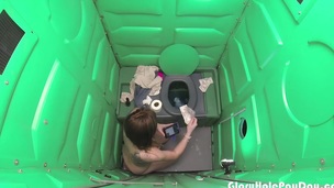 Porta Gloryhole Mall Rat parking lot Blowjob in public porta potty gloryhole