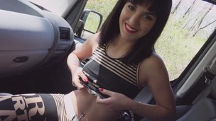 brunette hardcore blowjob shaved latina car reality cowgirl couple