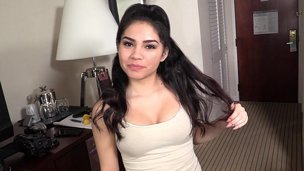 teen chick blowjob amateur shaved latina pov