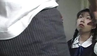 Japanese schoolgirl screwed on spycam